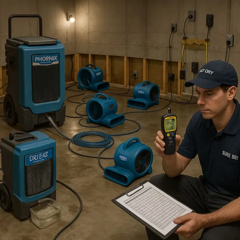 Structural Drying and Dehumidification process in Clarinda, IA